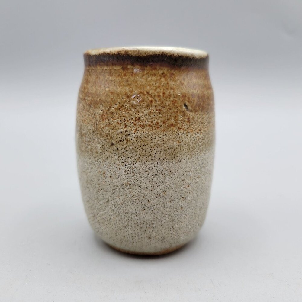 Studio Art Pottery Ceramic Mini Vessel Cup Vase Rustic Earthtones 3 Inch